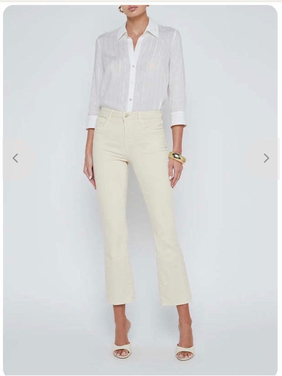 L'AGENCE Denim - L’agence Mira Cropped Cream Bootcut Jeans - Women's 25
